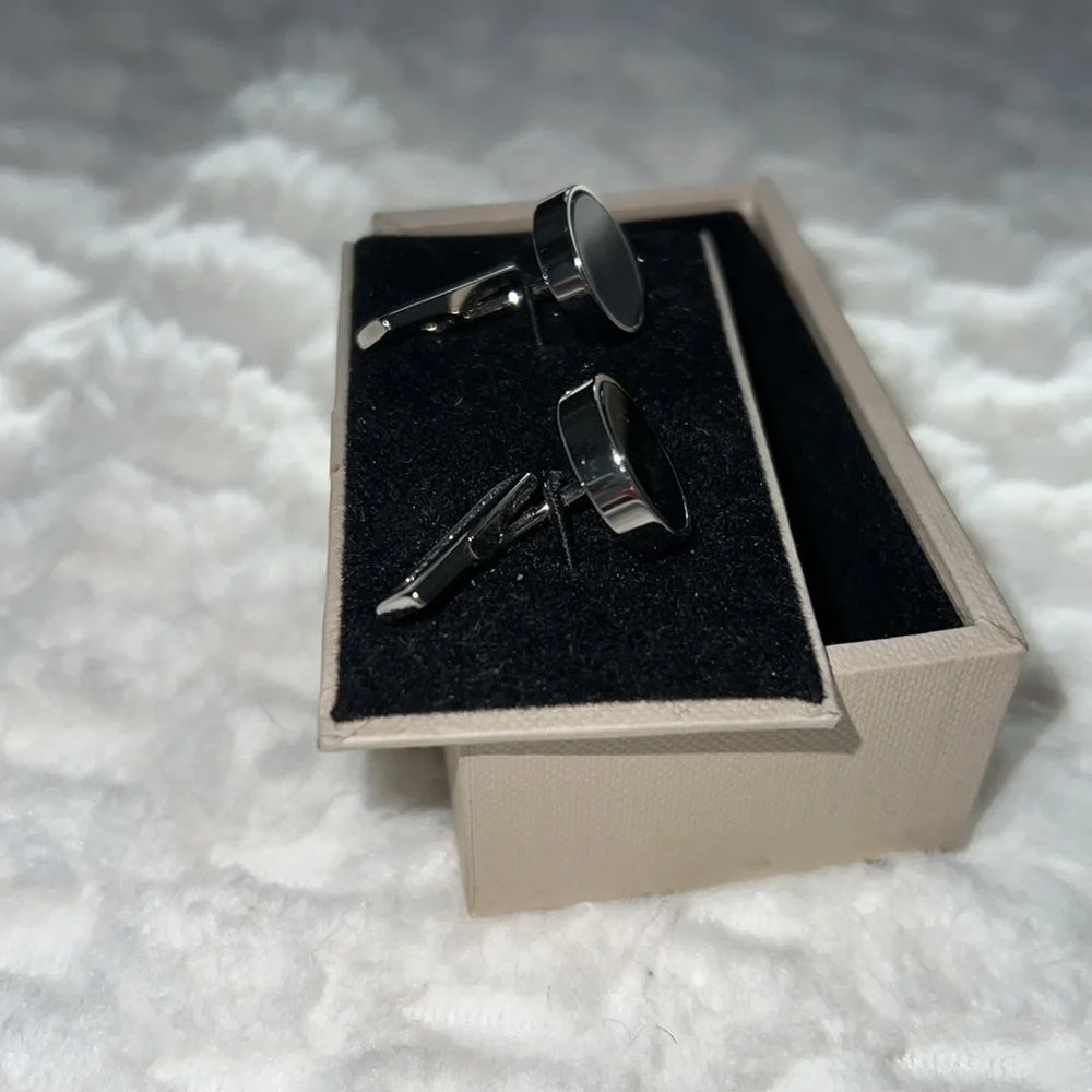 Burberry Circle Check Cuff Link-Authentic-NIB